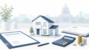 公務員の住居手当と家賃補助をイメージしたイラスト