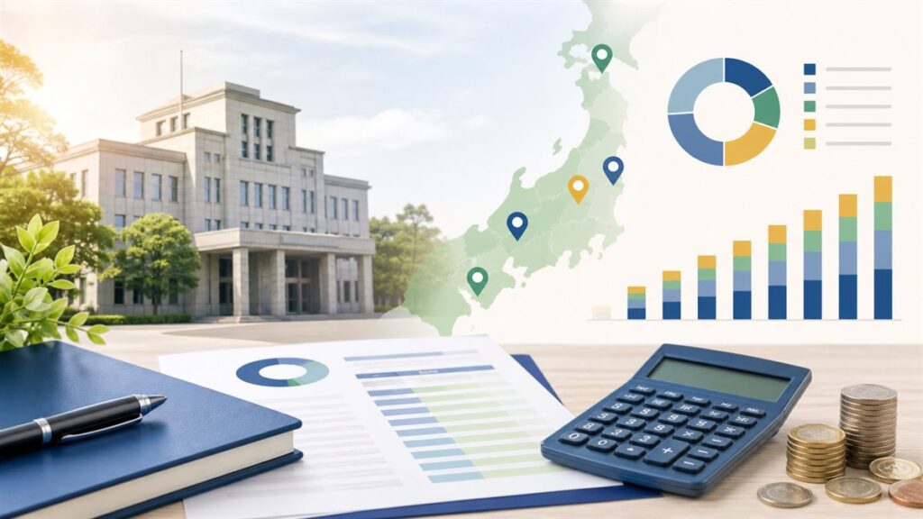 公務員の給与資料、自治体比較、手当をイメージしたトップページ画像